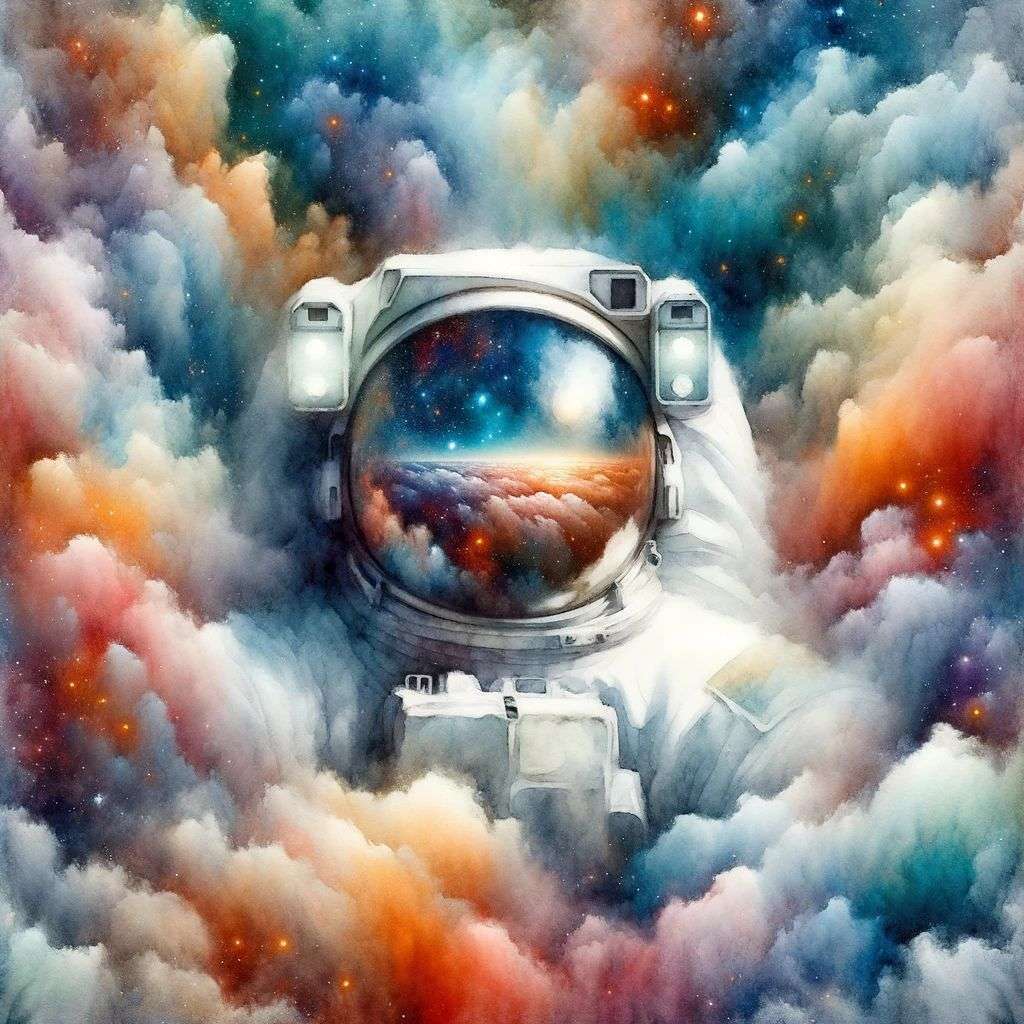 an astronaut, painting, impressionism style